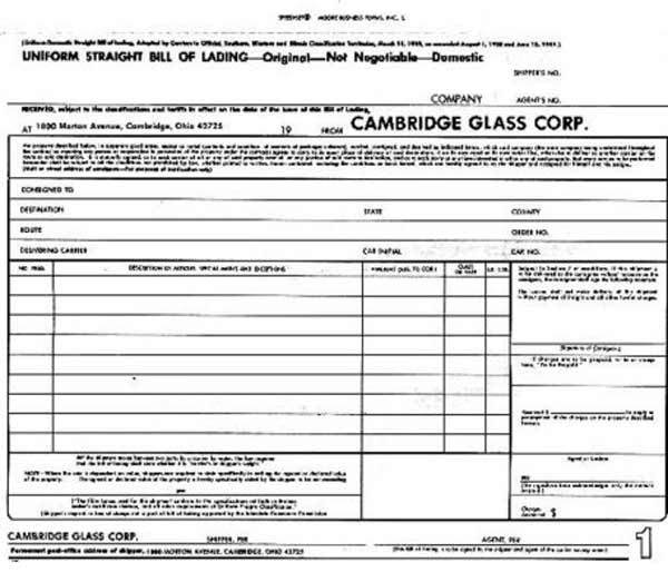Cambridge Bill of Lading