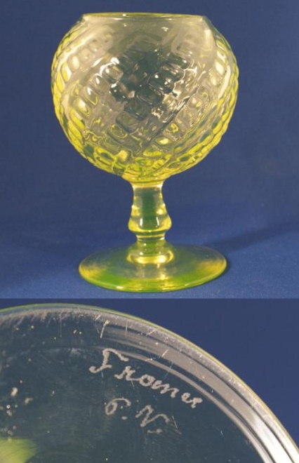 Unknown Vaseline Ivy Ball Vase