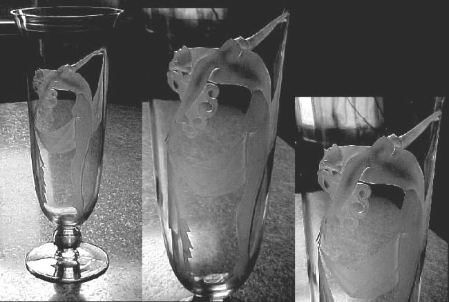 Unknown Footed Vase w/ Sand-Carved Nude