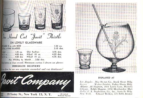 Javit Crystal Thistle Cut Advertisement