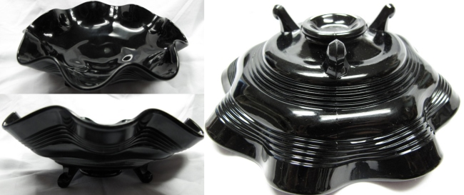 Unknown Black Three-Legged Candy Dish