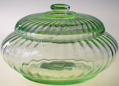 Unknown Spiral Optic Powder Jar