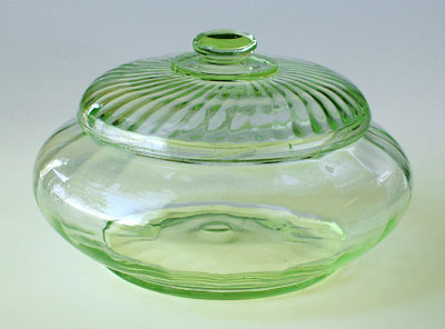Unknown Spiral Optic Covered Jar