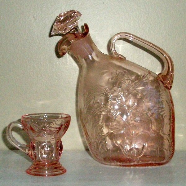 Unknown Floral Pattern Decanter & Mug