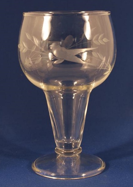 Unknown Beer Glass w/ Unknown Bird Cut