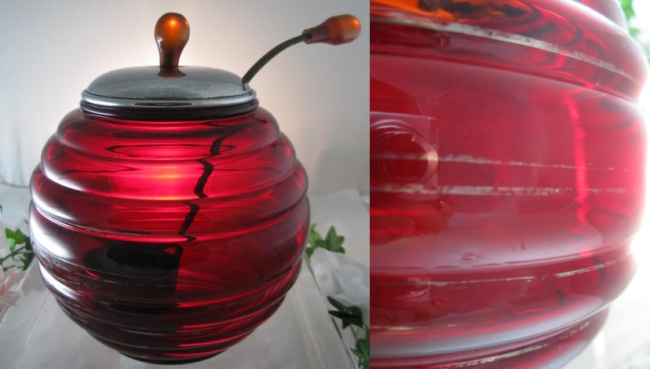 Unknown Punch Bowl w/ Metal Lid & Ladle