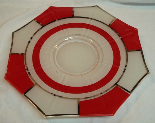 Indiana # 602 Cake Plate with Moderne Classic Decoration