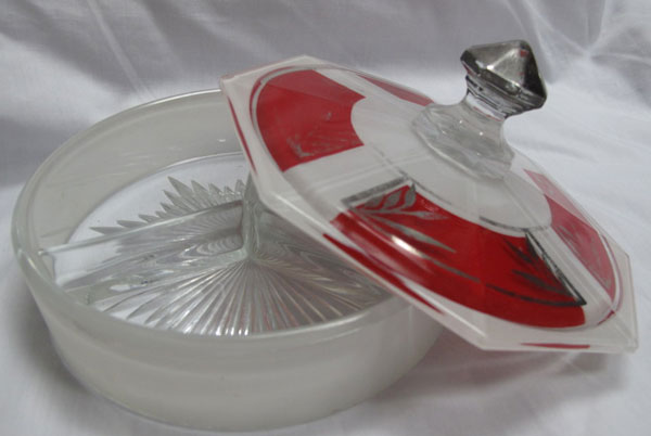 Indiana # 602.5 Three-Part Candy with Classic Moderne Decoration