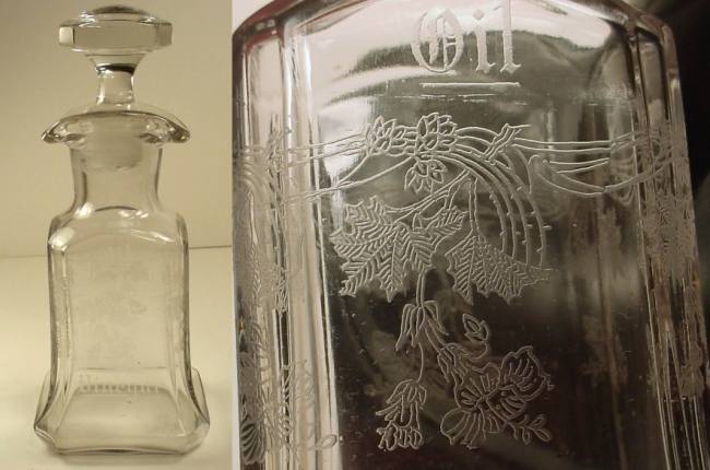 Unknown Salad Dressing Bottle w/ Central #  5 Etch