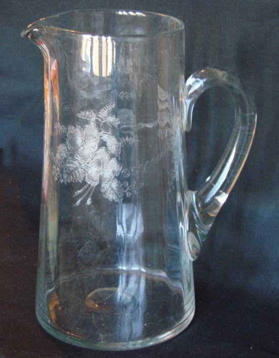 Unknown Pitcher w/ Unknown Floral Etch
