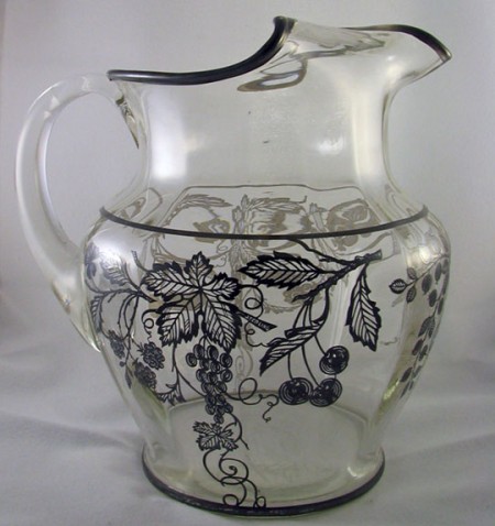Unknown Pitcher w/ Fruits Silver Overlay