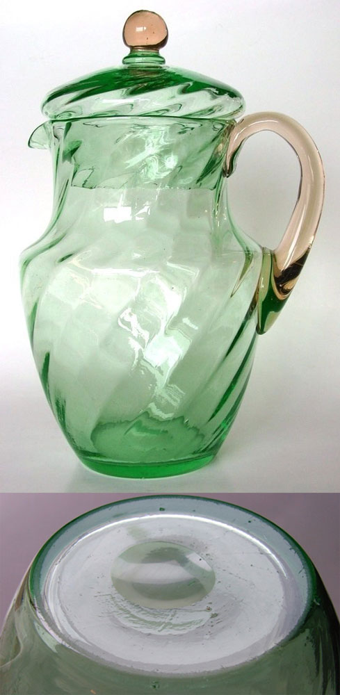Unknown Bi-Color Pitcher w/ Cover
