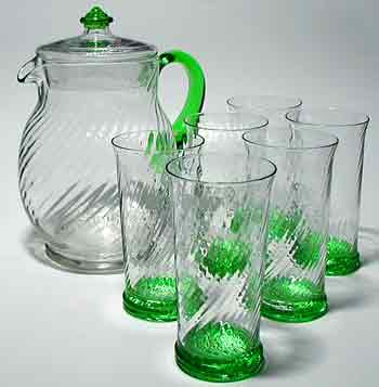 Unknown Optic Pitcher and Glasses