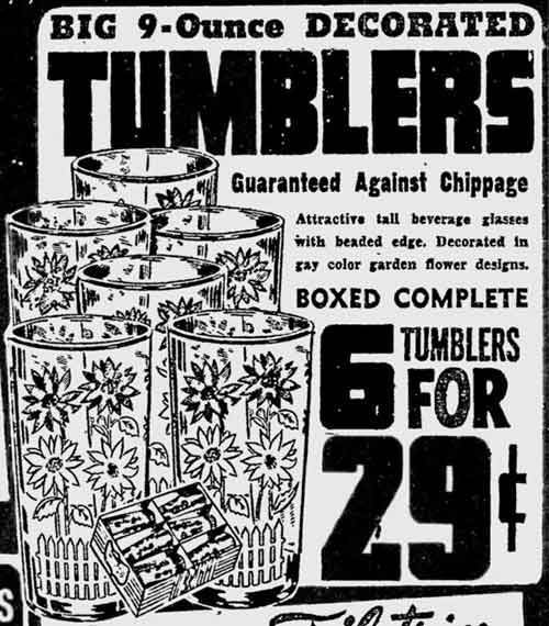 Unknown Decorated Tumblers Advertisement