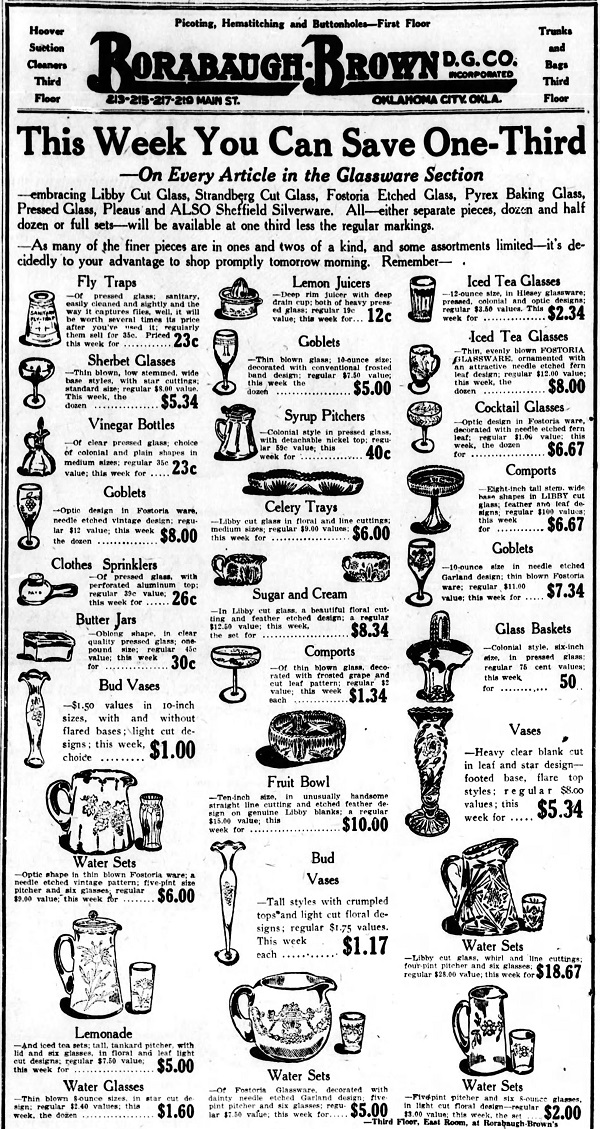 Assorted Glassware Advertisement
