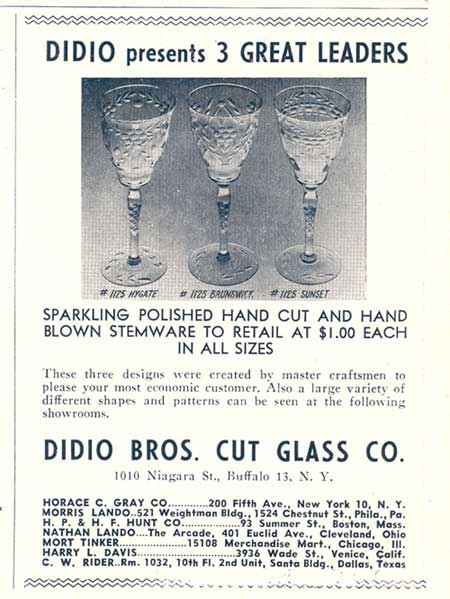 DiDio Bros. Cut Glass Co. Ad
