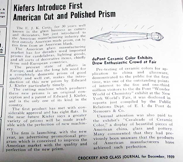E. J. Kiefer Corp. Prism Ad