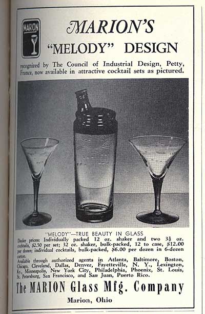 Marion Glass Mfg. Company Ad