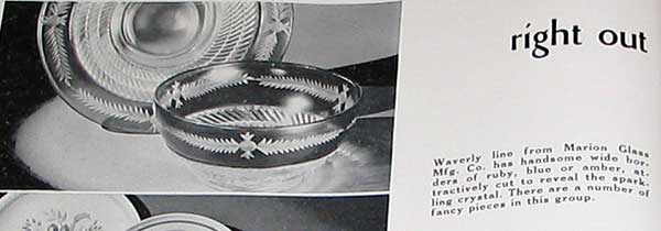 Marion Glass Mfg. Co. Waverly Cutting Ad
