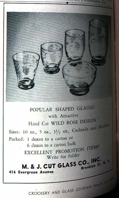 M. & J. Cut Glass Co., Inc.  Wild Rose Cutting