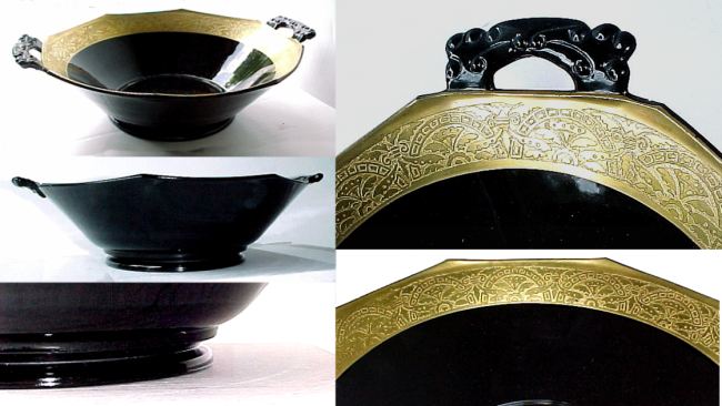 Unknown Black Bowl w/ Unknown Gold Border