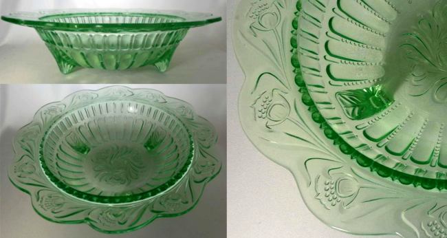 Unknown Scalloped Flat Rim Three-Toed Bowl