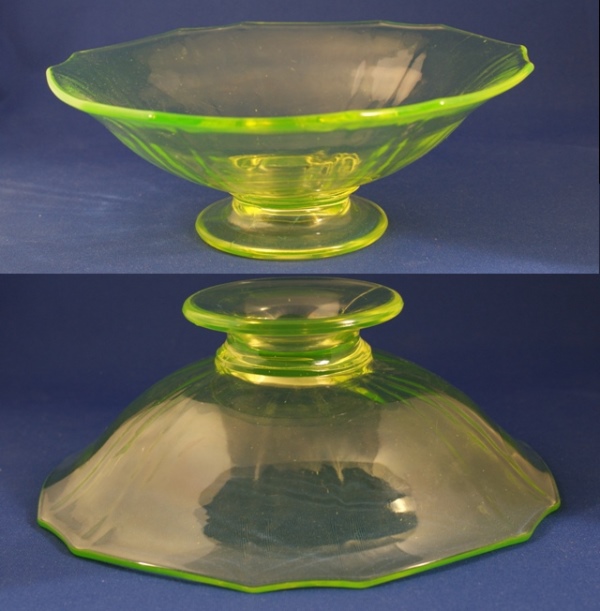 Unknown Vaseline Footed Bowl