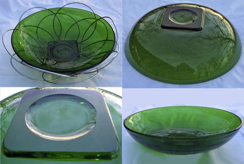 Unknown Emerald Green Bowl in Holder