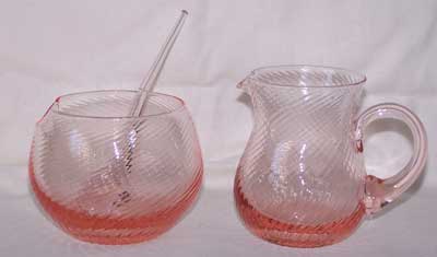 Unknown Spiral Optic Creamer & Sugar
