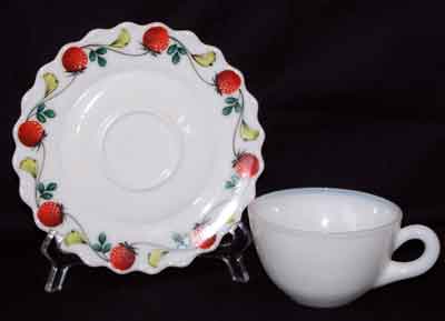 Unknown Cup and Saucer with Strawberry Decoration