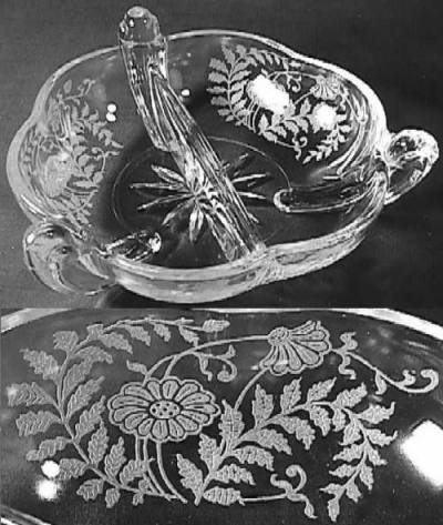Fostoria Wildflower Etch on Unknown Relish