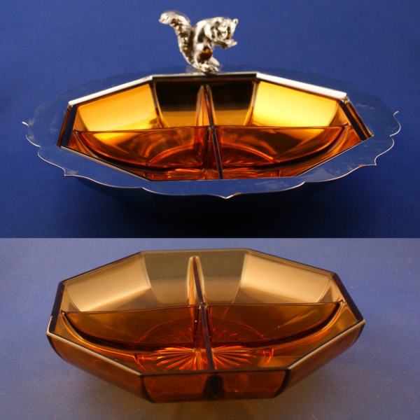 Unknown Four-Part Nut Bowl in Unknown Chrome Holder