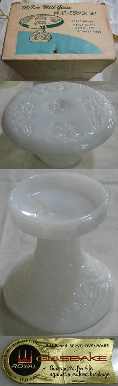 McKee Milk Glass Multi-Server Set Original Box