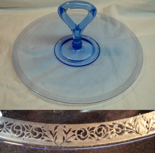 Beaumont Center Handle Server w/ Rambler Rose Border
