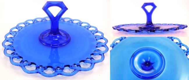Co-Operative Flint #44 Lace-Edge Center Handle Server