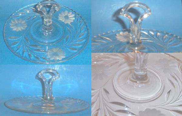 Duncan & Miller #  26 Center Handled Server w/ Cornflower Cutting