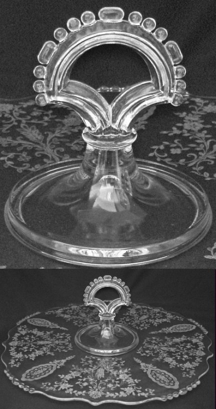 Tiffin # 5902 Center Handle Server w/ June Night Etch