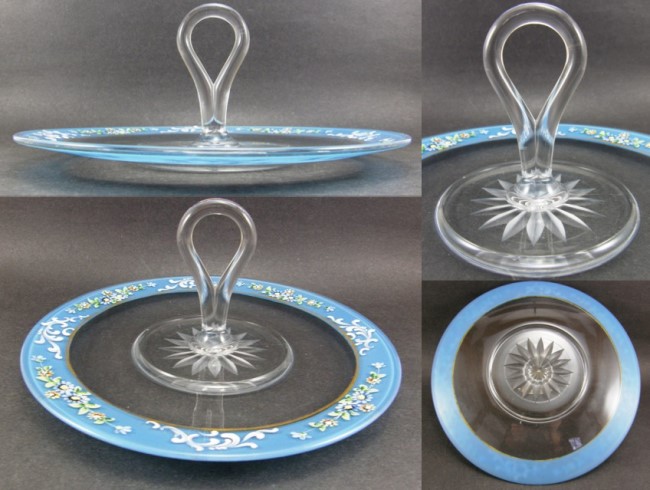 Westmoreland #1800 Center Handle Server w/ Enamel Decoration