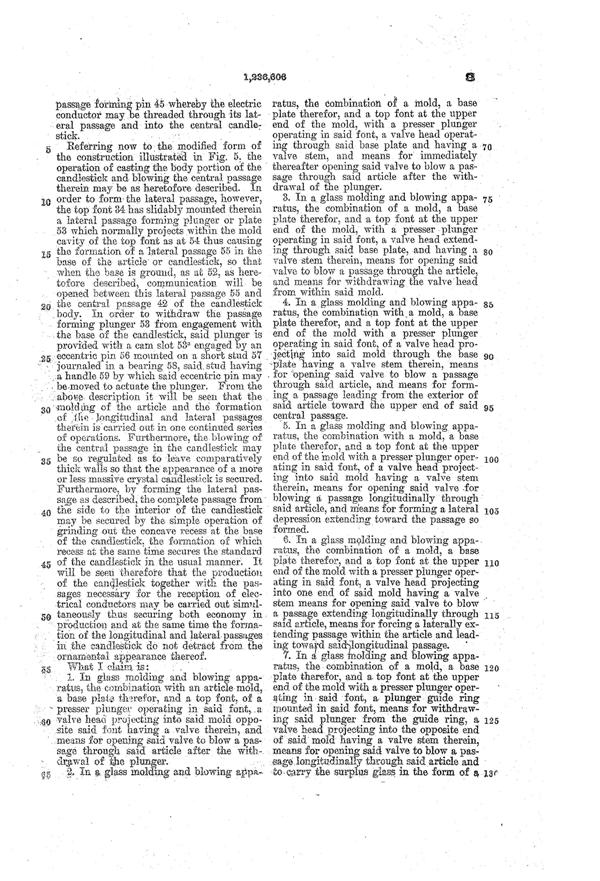 Heisey #  21 Aristocrat Electro-Portable Candlestick Patent 1236606-5