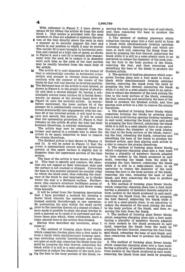 Heisey #  19 Flower Frog Patent 1960729-7