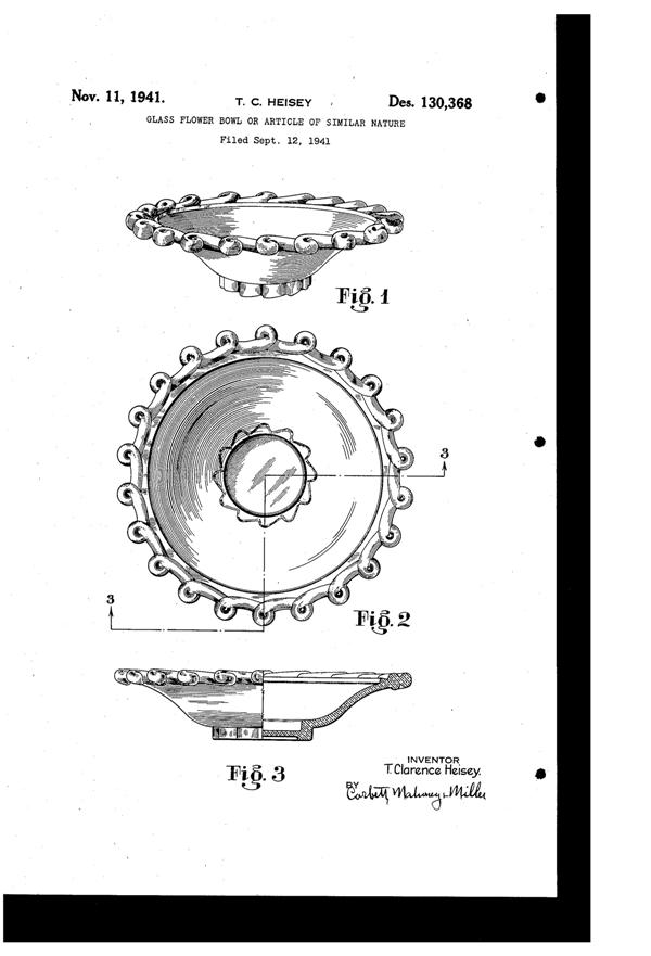 Heisey #1540 Lariat Bowl Design Patent D130368-1