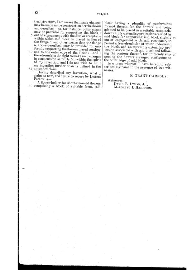 Japana Specialty Flower Frog Patent  781414-3
