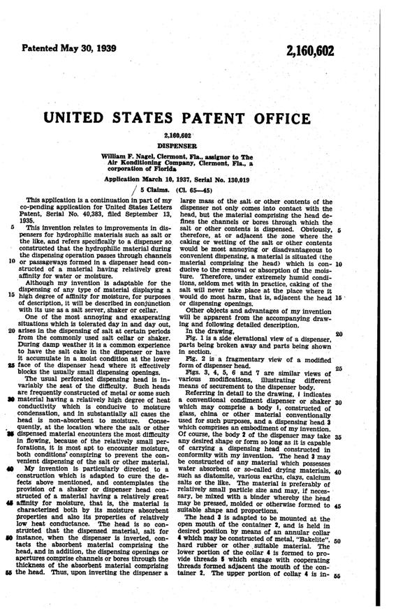 Airko Shaker Patent 2160602-2