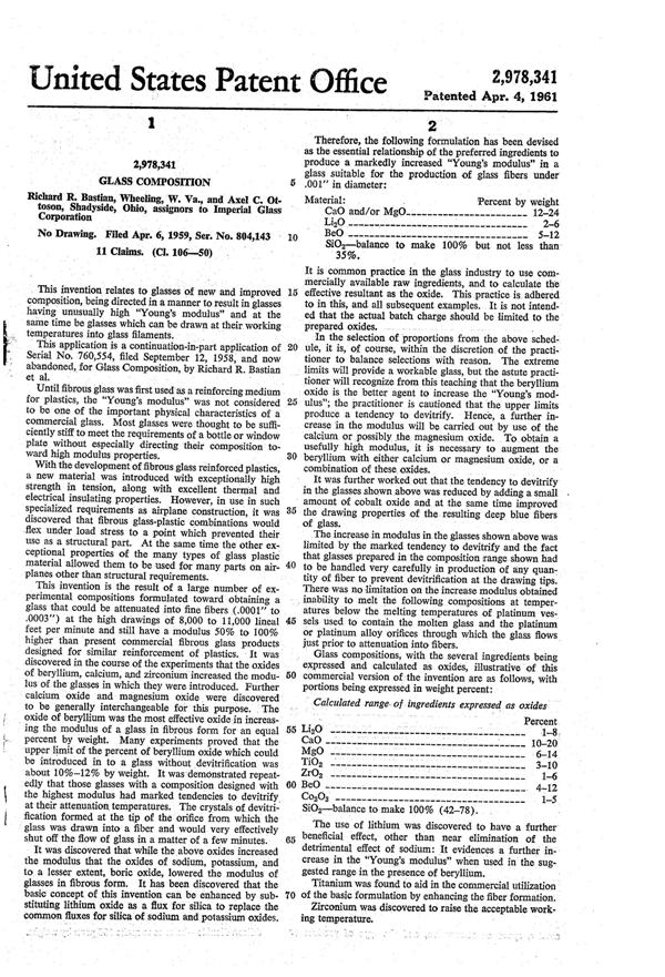 Imperial Glass Formula Patent 2978341-1