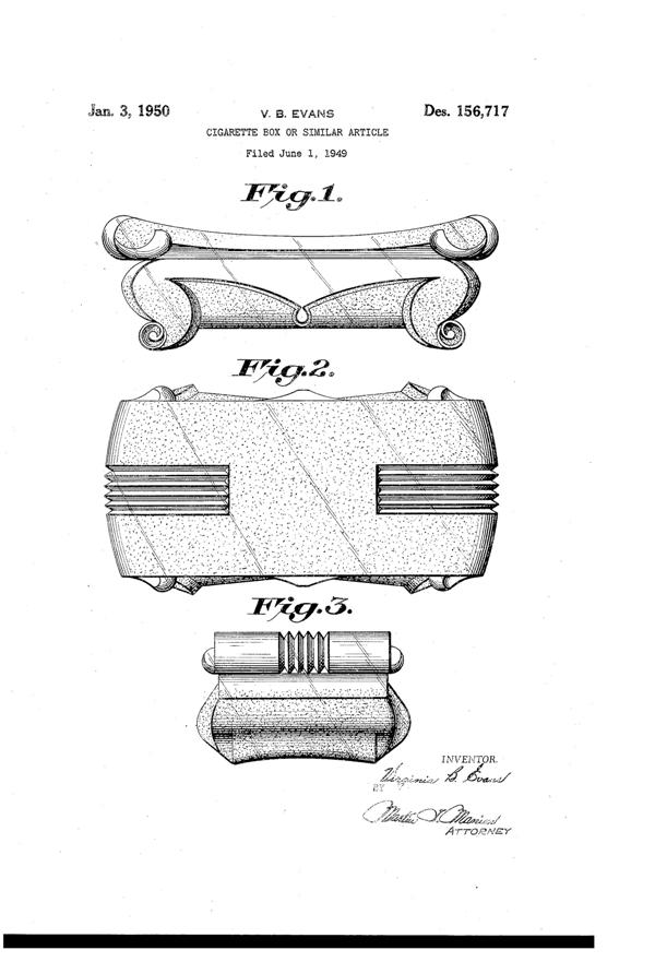 Imperial Cathay Cigarette Box Design Patent D156717-1