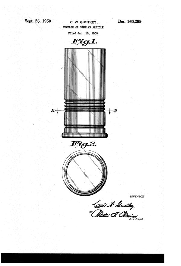 Imperial # 711 Big Shot Tumbler Design Patent D160259-1