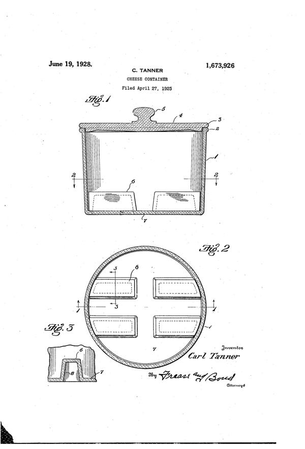 Cambridge #1570 Cheese Preserver Jar Patent 1673926-1