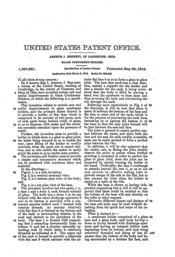 Cambridge Shaker Patent 1267961-2