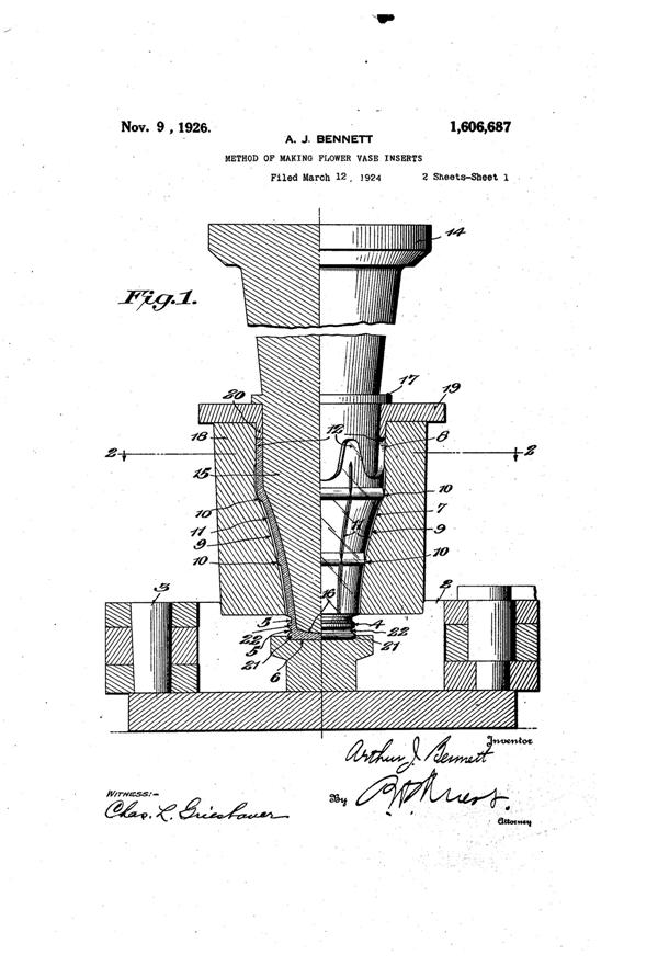 Cambridge Flower Frog Insert Patent 1606687-1