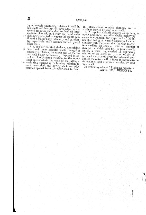 Cambridge Cocktail Shaker Patent 1703334-3